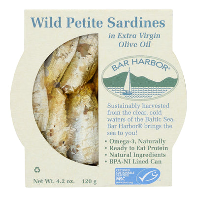 Bar Harbor - Wild Petite Sardines Evoo - Case Of 12-4.2 Oz - Orca Market