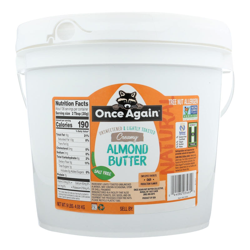 Once Again Natural Butter Smooth Almond - Single Bulk Item - 9lb - Orca Market