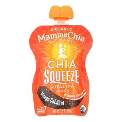 Mamma Chia Squeeze Vitality Snack - Mango Coconut - Case Of 16 - 3.5 Oz. - Orca Market