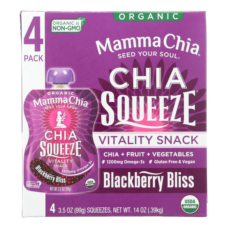 Mamma Chia Squeeze Vitality Snack - Blackberry Bliss - Case Of 6 - 3.5 Oz. - Orca Market