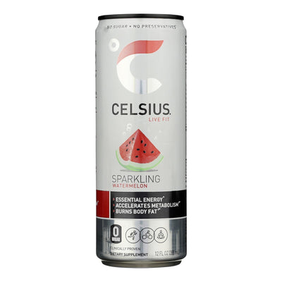 Celsius Live Fit Sparkling Watermelon Dietary Supplement - Case Of 12 - 12 Fz - Orca Market