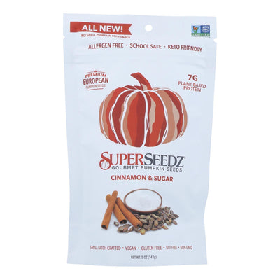 Superseedz Gourmet Pumpkin Seeds - Cinnamon And Sugar - Case Of 6 - 5 Oz. - Orca Market