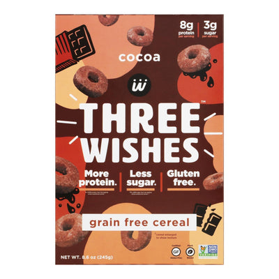 Three Wishes - Cereal Cocoa Chocolate Gluten Free - Case Of 6-8.6 Oz - Orca Market