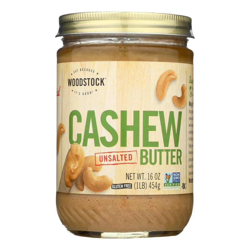 Woodstock Non-gmo Unsalted Smooth Cashew Butter - Case Of 12 - 16 Oz - Orca Market