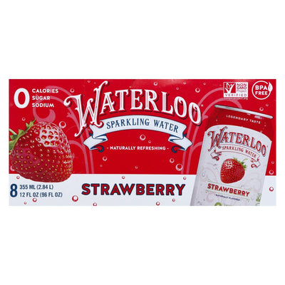 Waterloo - Water Spk Strawberry - Case Of 3 - 8/12 Oz - Orca Market