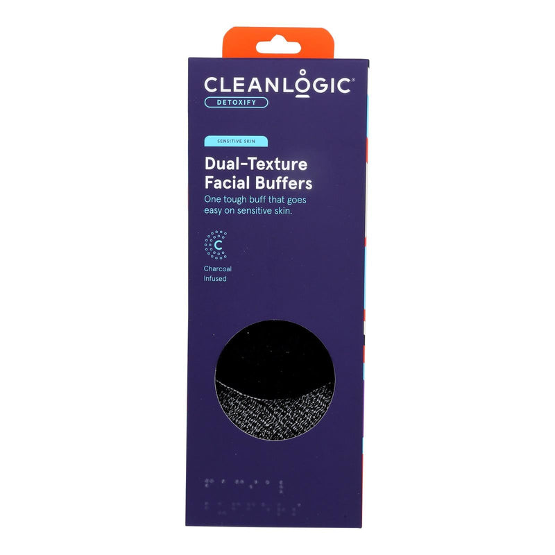 Cleanlogic - Face Buffer Dual Texture Charcoal - 1 Each-3 Ct - Orca Market