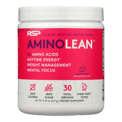 Rsp Nutrition - Aminolean Fruit Punch - 1 Each-9.52 Oz - Orca Market