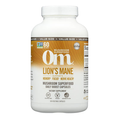 Om - Mushroom Superfood Lions Mane - 1 Each-180 Ct - Orca Market