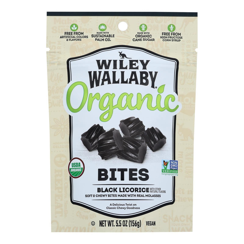 Wiley Wallaby - Bites Black Licorice - Case Of 8-5.5 Oz - Orca Market