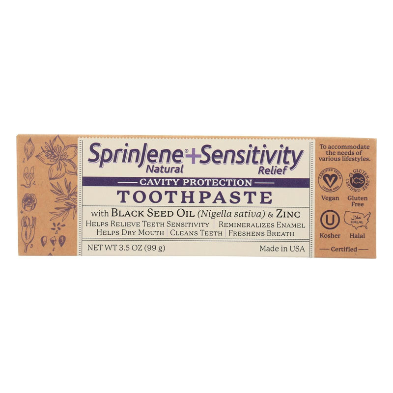 Sprinjene Natural Toothpaste - Sensative - Flouride - 3.5 Oz - Orca Market