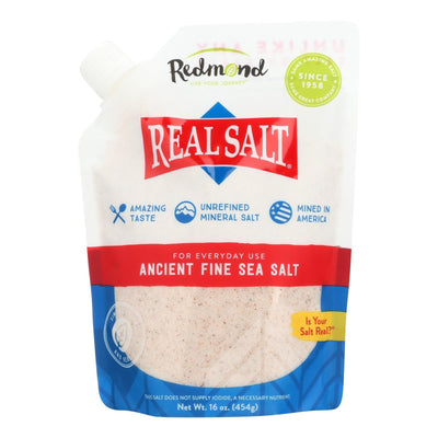 Real Salt Sea Salt - Ancient - Fine - Pouch - Case Of 6 - 16 Oz - Orca Market