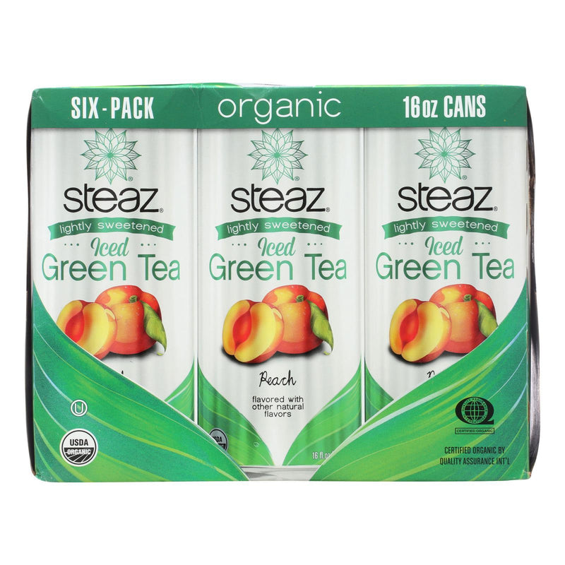 Steaz - Iced Tea Green Peach - Case Of 4 - 6/16 Oz - Orca Market