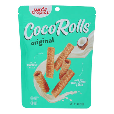 Sun Tropics Coco Rolls Original, Rolled Coconut Wafer - Case Of 12 - 4 Oz - Orca Market