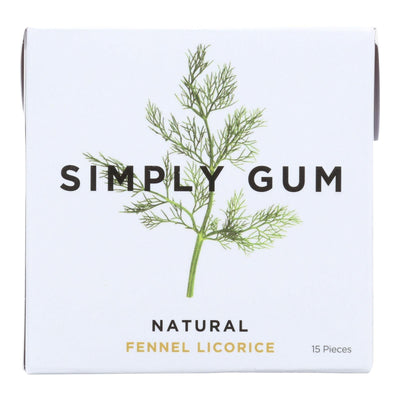 Simply Gum All Natural Gum - Fennel Licorice - Case Of 12 - 15 Count - Orca Market