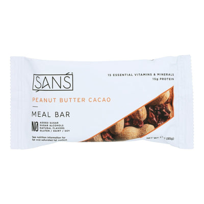 Sans - Meal Bar Peanut Butter Ca - Case Of 12-3 Oz - Orca Market