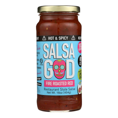 Salsa God Hot Fire Roasted Red Salsa - Case Of 6 - 16 Oz - Orca Market