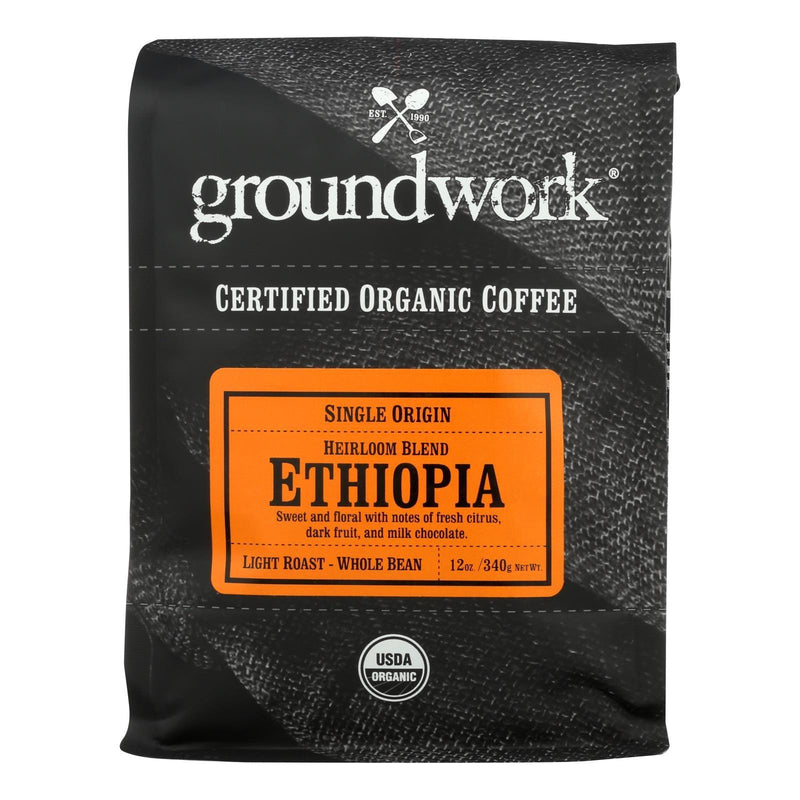 Groundwork - Coffee Organic Ethiopian Hrlm - Case Of 6-12 Oz - Orca Market