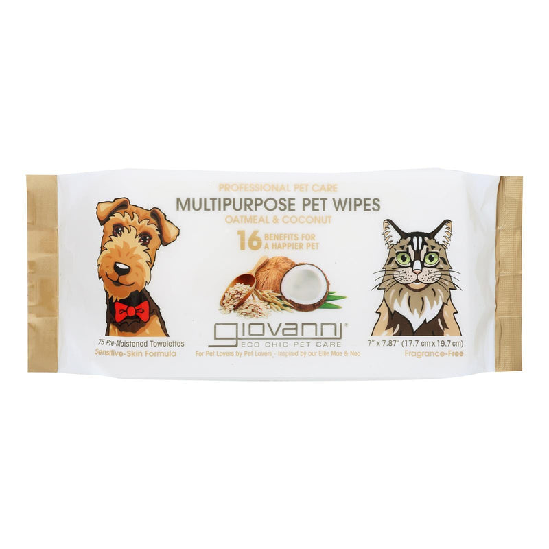 Giovanni Hair Care Products - Pet Wipes Oat & Coconut - 1 Each-75 Ct - Orca Market