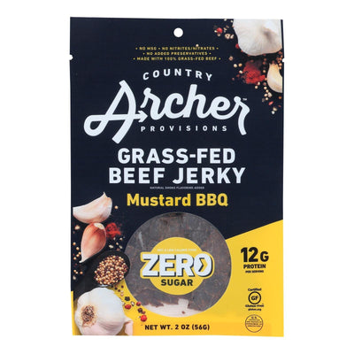 Country Archer - Beef Jerky Mustard Bbq Zero - Case Of 12-2 Oz - Orca Market