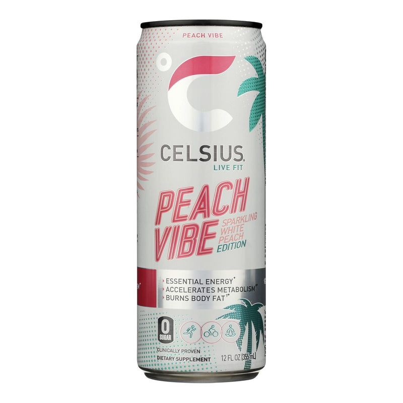 Celsius - Drink Sparkling Peach Vibe - Case Of 12-12 Fz - Orca Market