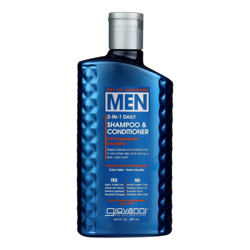 Giovanni Hair Care Products - 2n1 Shampoo & Conditioner Men Cedarwood - 1 Each-16.9 Oz - Orca Market