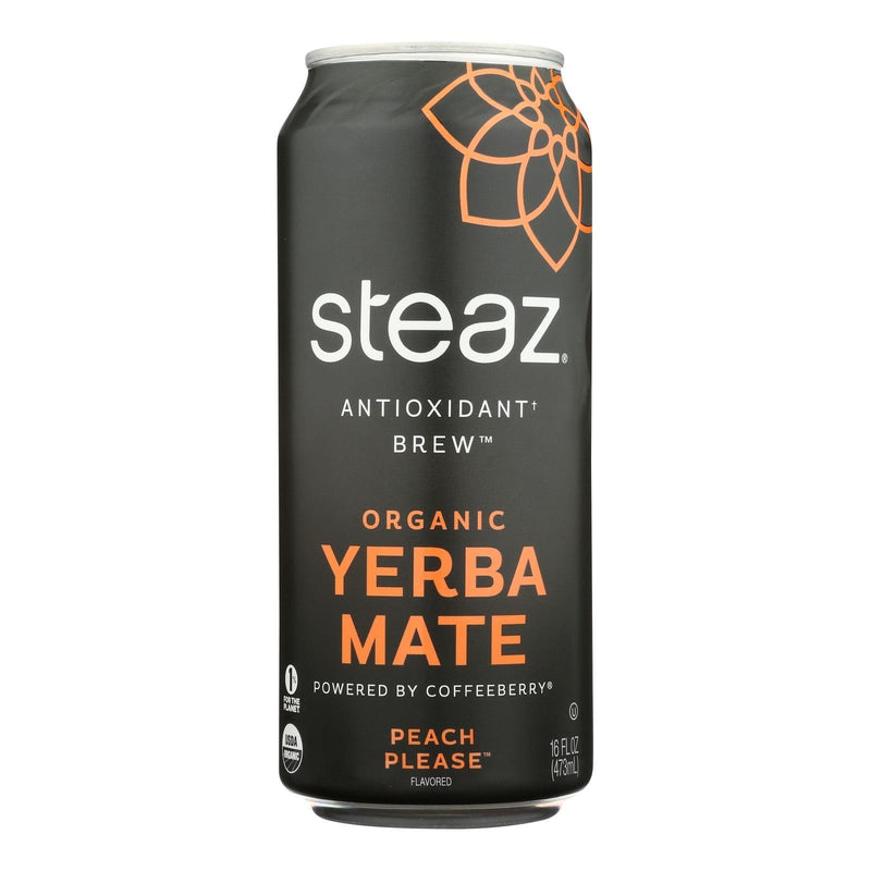 Steaz - Yerba Mate Peach Plz - Case Of 12-16 Fz - Orca Market