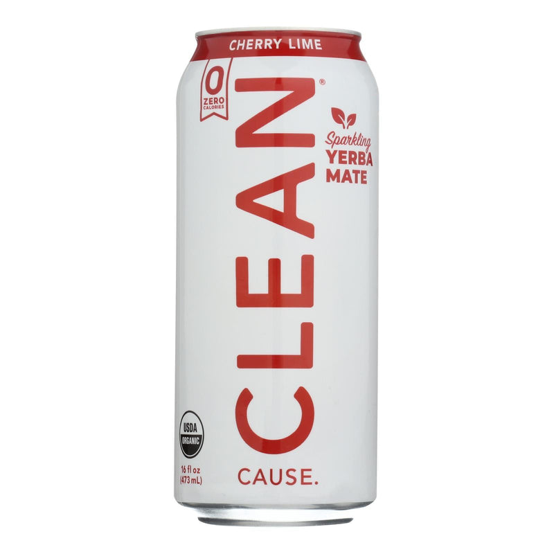 Clean Cause - Yerba Sparkling Cherry Lime - Case Of 12-16 Fz - Orca Market