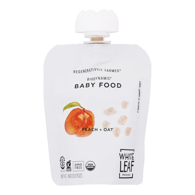 White Leaf Provisions - Baby Food Peach & Oat - Case Of 6-90 Grm - Orca Market