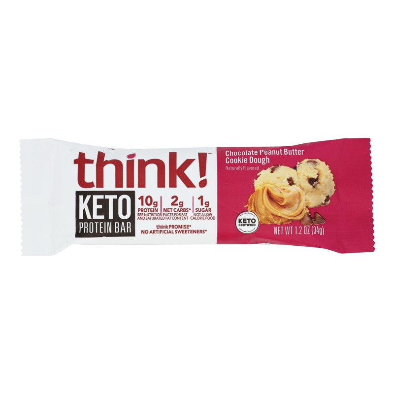 Think! - Protein Bar Keto Chocolate Peanut Butter Cookie Dough - Case Of 10-1.2 Oz - Orca Market