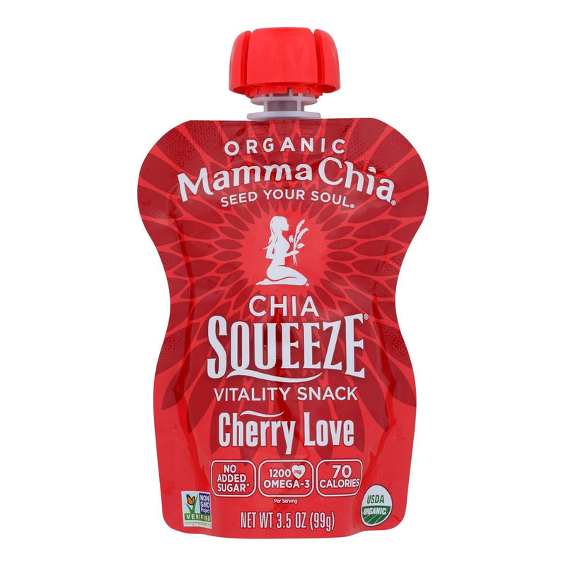 Mamma Chia Organic Chia Squeeze - Cherry Beet - Case Of 16 - 3.5 Oz - Orca Market