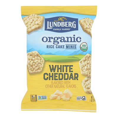 Lundberg Family Farms - Rice Cakes Mini White Cheddar - Case Of 24 - 1 Oz - Orca Market