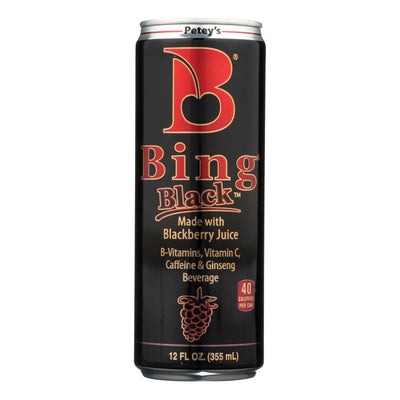 Petey's Bing Black B-vitamins Vitamin C Caffeine & Ginseng Beverage - Case Of 24 - 12 Fz - Orca Market