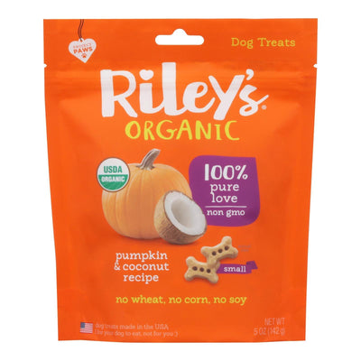 Riley's Organics Organic Dog Treats, Pumpkin & Coconut Recipe, Small - Case Of 6 - 5 Oz - Orca Market