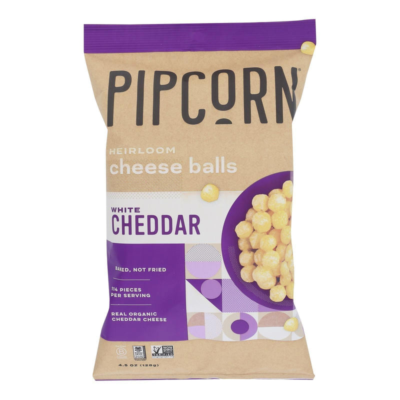 Pipcorn - Cheese Balls Whte Cheddar - Case Of 12-4.5 Oz - Orca Market