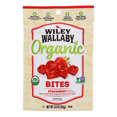 Wiley Wallaby - Bites Chwy Strawberry - Case Of 8-5.5 Oz - Orca Market