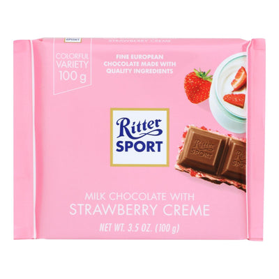 Ritter Sport - Bar Strawberries And Cream - Case Of 12-3.5 Oz - Orca Market