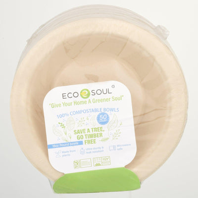 Ecosoul - Round Bowls 16 Oz Bagasse - Case Of 8-50 Ct - Orca Market