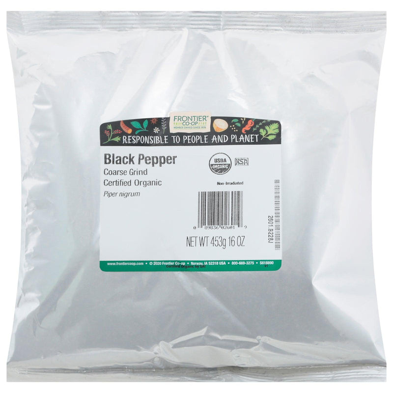 Frontier Herb Organic Coarse Black Pepper - Single Bulk Item - 1lb - Orca Market