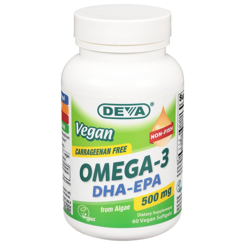 Deva Vegan Vitamins - Omega-3 Dha-epa 500mg Vgn - 1 Each-60 Vcap - Orca Market