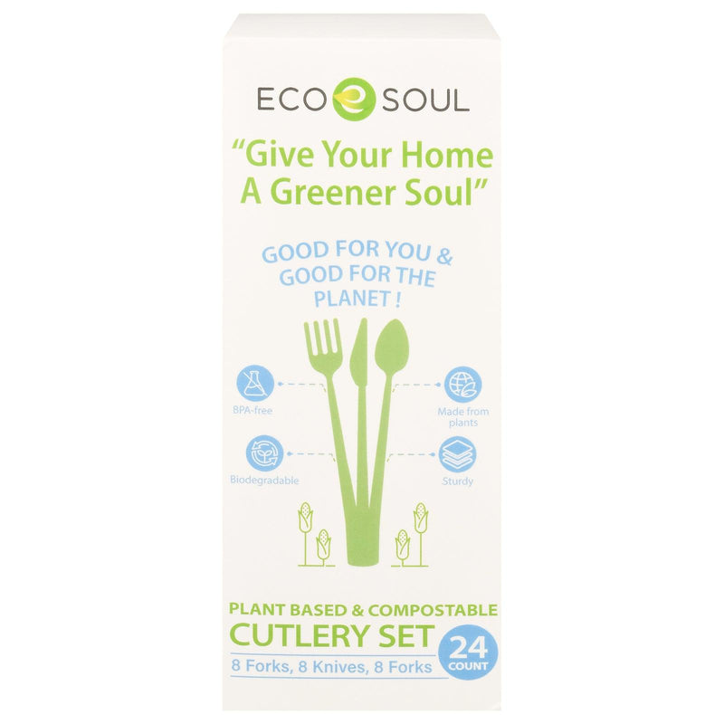 Ecosoul - Cutlery Set Compostable - Case Of 24-24 Ct - Orca Market