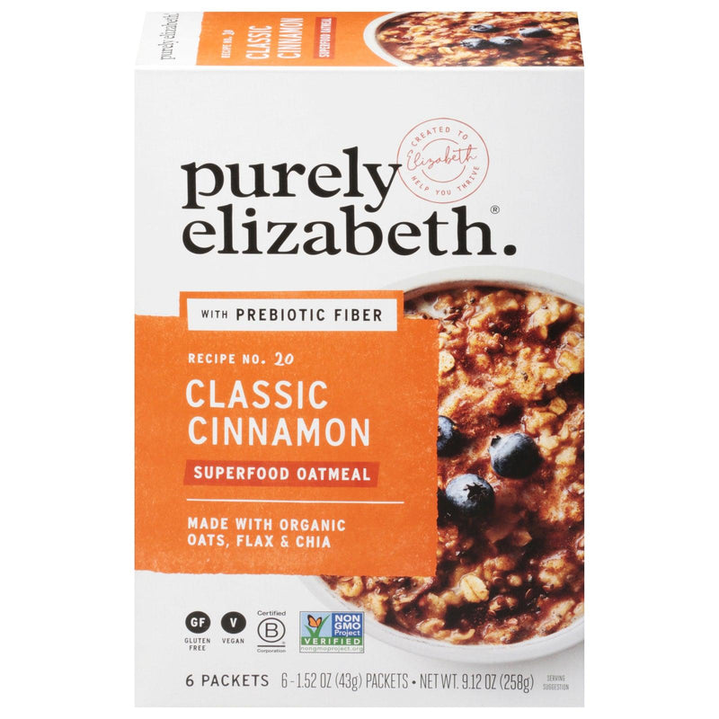 Purely Elizabeth - Sugar Free Oatmeal Classic Cinnamon - Case Of 6-9.12 Oz - Orca Market