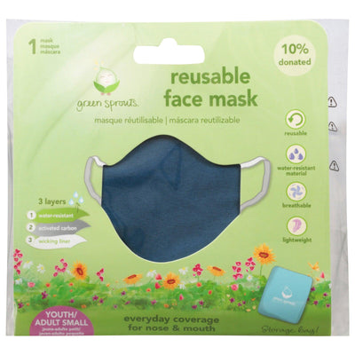 Green Sprouts - Face Mask Reuse Adlt Sm Nvy - 1 Each-ct - Orca Market