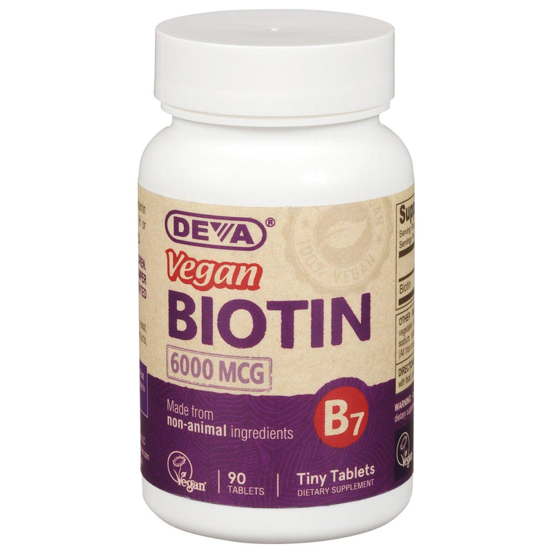 Deva Vegan Vitamins - Vegan Biotin 6000 Mcg - 90 Tablets - Orca Market