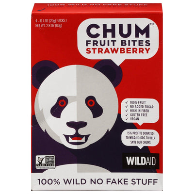 Chum Fruit Bites - Fruit Bites Strawberry 4pk - Case Of 6-2.8 Oz - Orca Market