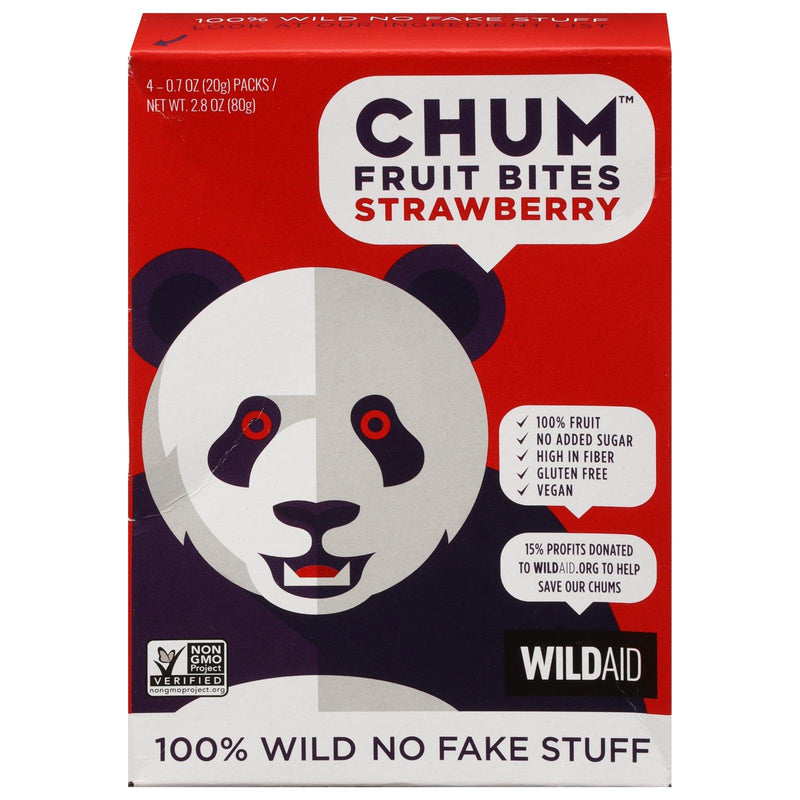 Chum Fruit Bites - Fruit Bites Strawberry 4pk - Case Of 6-2.8 Oz - Orca Market