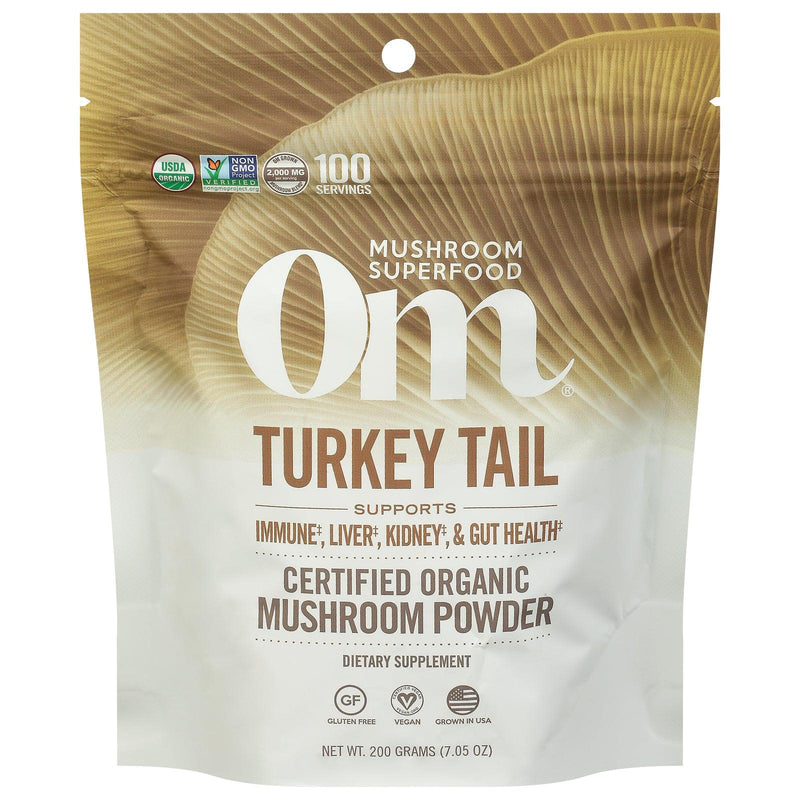 Om - Turkey Tail Organic Powder 200gr - 1 Each -7.05 Oz - Orca Market