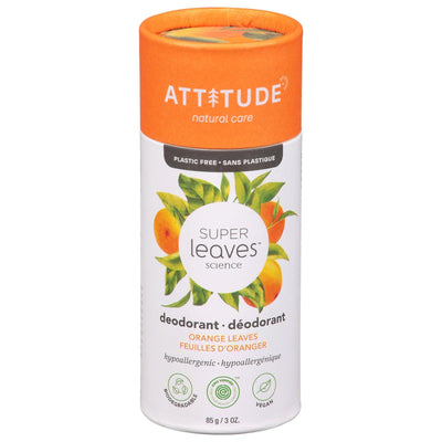 Attitude - Deodorant Super Leaves Orange - 1 Each-3 Oz - Orca Market