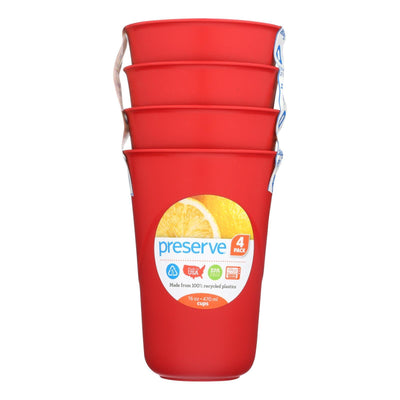 Preserve Everyday Cups - Pepper Red - Case Of 8 - 4 Packs - Orca Market