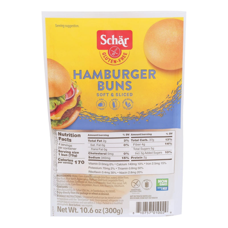 Schar - Rolls Hamburger Buns Gluten Free - Case Of 4-10.6 Oz - Orca Market