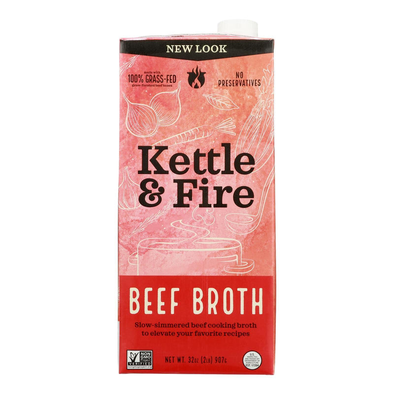 Kettle And Fire - Cooking Broth Beef - Case Of 6-32 Oz - Orca Market